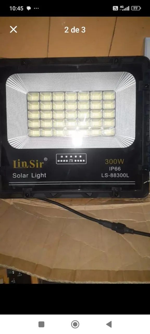 Refletor Solar 200W com Painel e Bateria - Foto 2