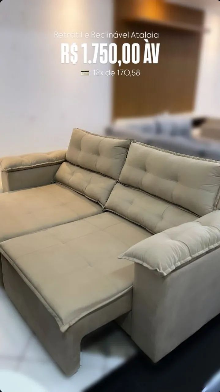 Sofá Retrátil Atalaia Requinte e Luxo 