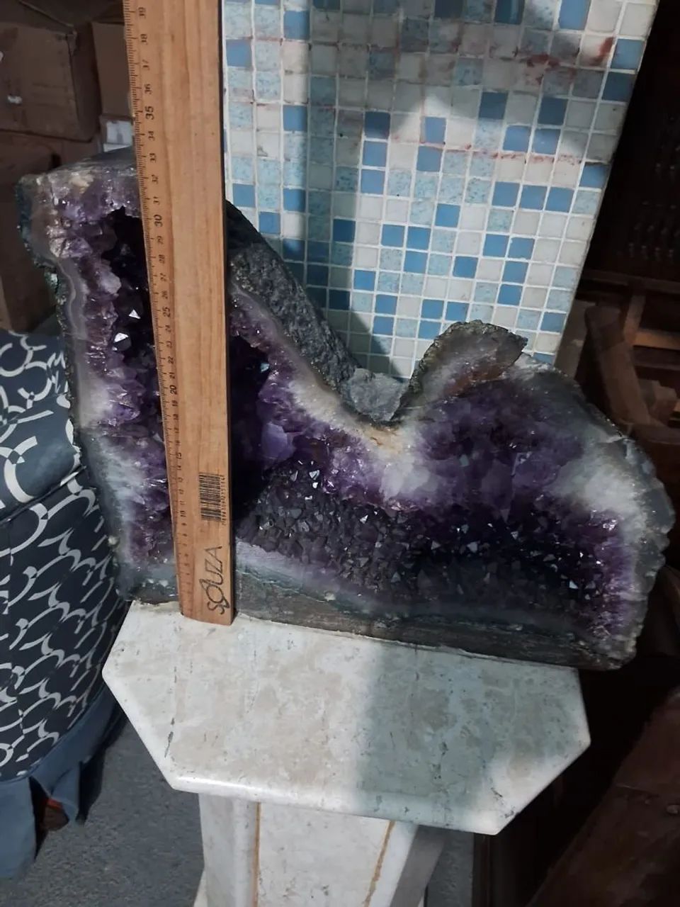 Capela gruta pedra ametista, coluna  mármore bege Bahia. - Foto 4