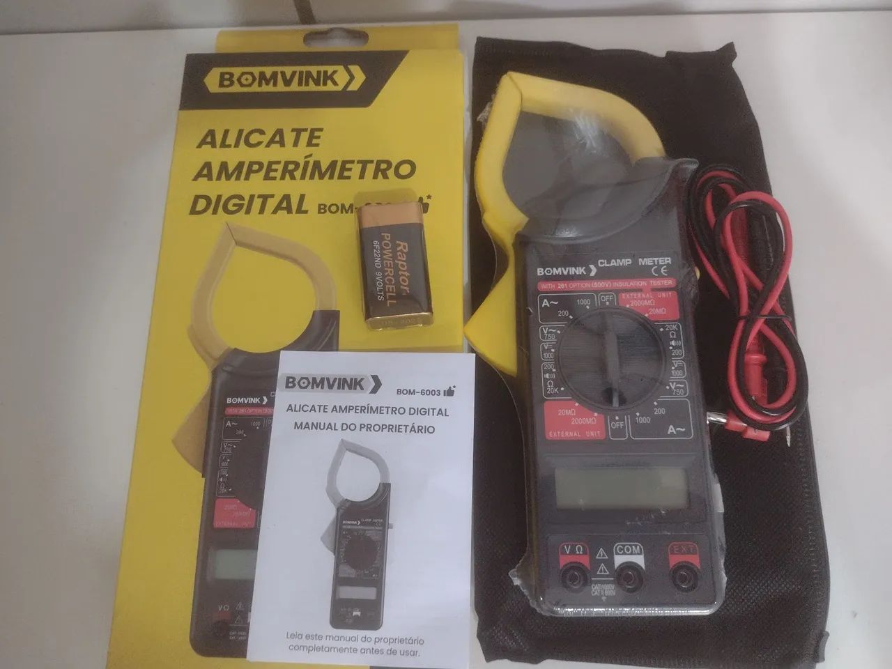 Alicate Amperímetro Digital BOMVINK BOM-6003, novo. - Foto 4