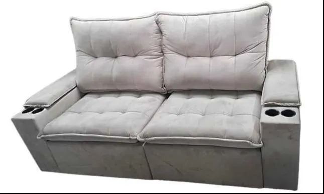 Sofá Retratil e Reclinavel 2,25m com Porta-copos Molas Ensacadas DIVIDIMOS EM ATÉ 10X SEM  - Foto 2