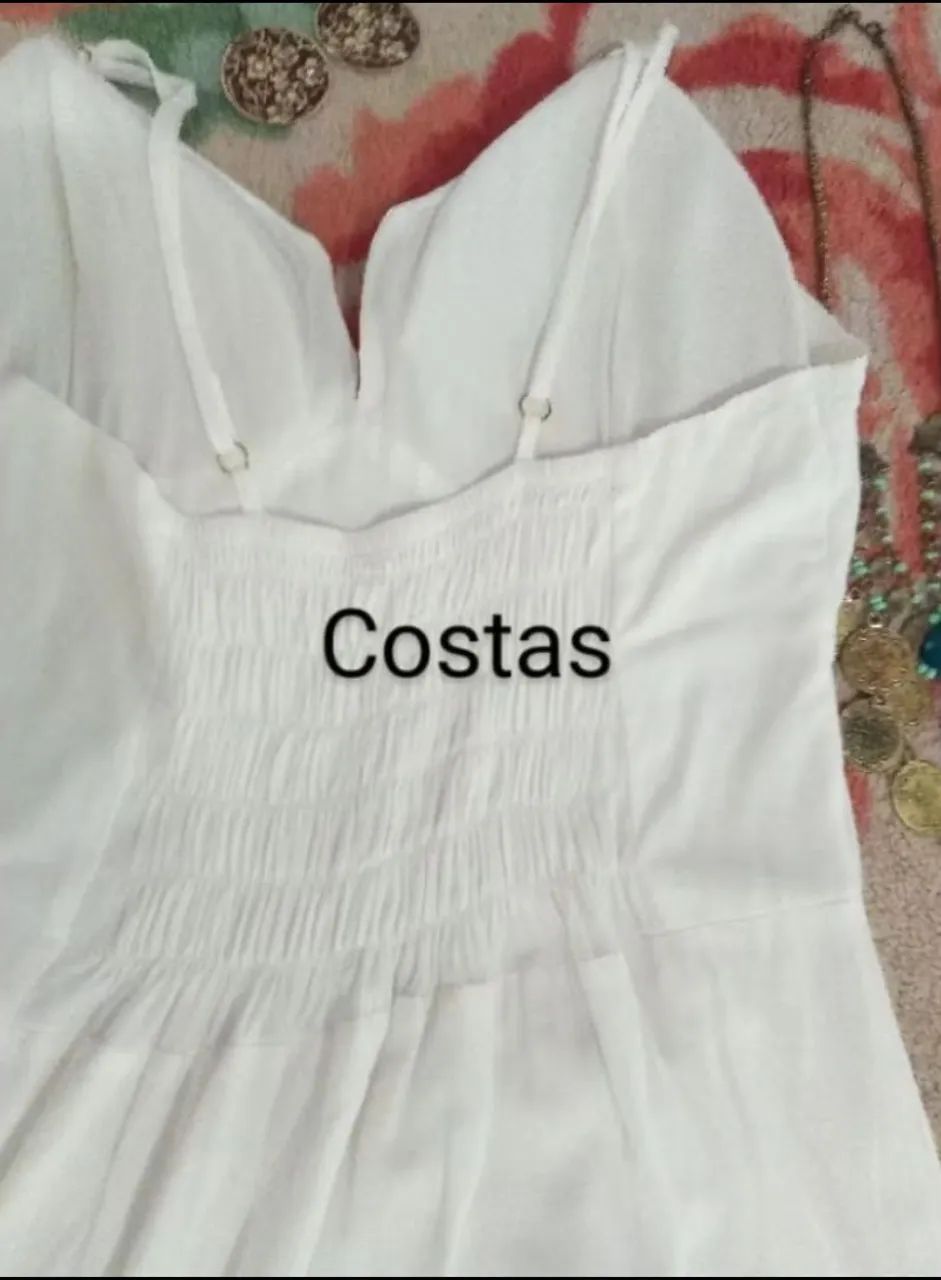 Vestido Longo Branco/ off white Tam M - Foto 4