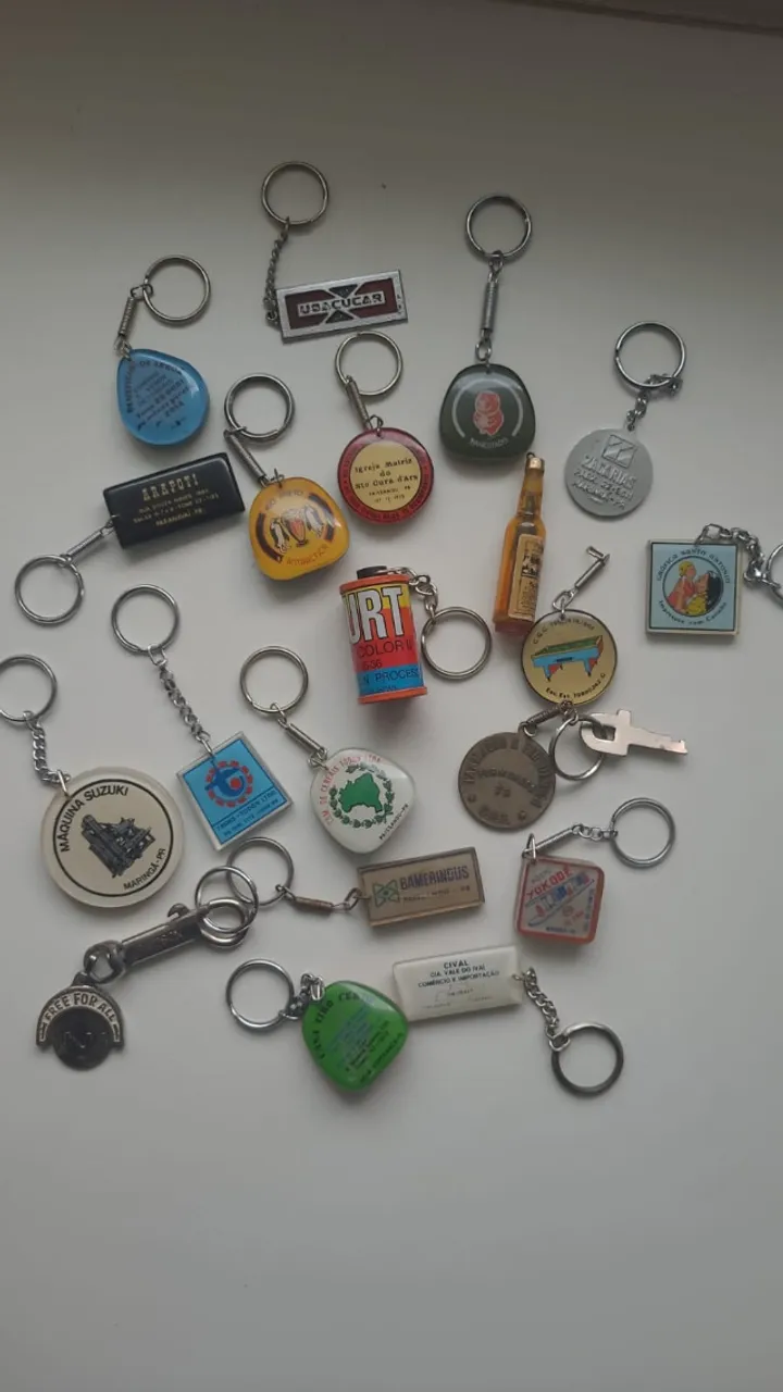 Chaveiros anos 70,80,90- coleção 20 chaveiros
