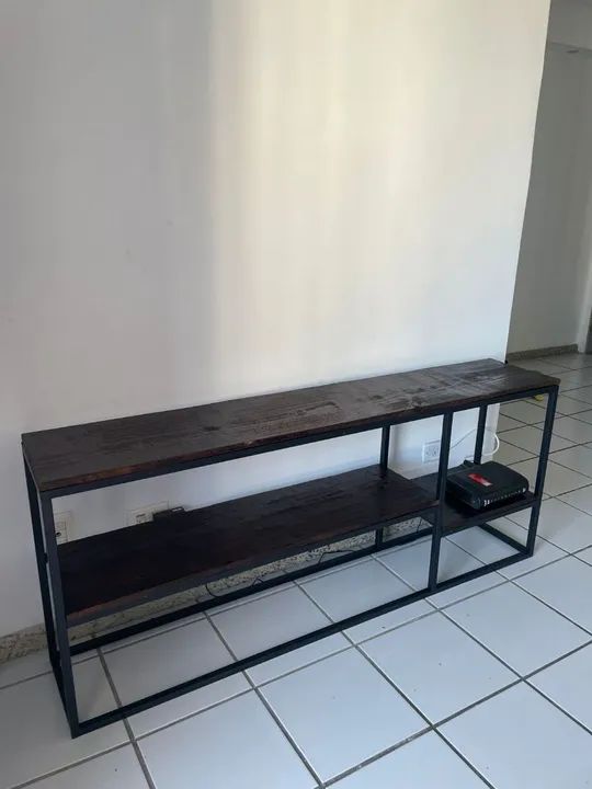 Estante de Ferro e Madeira com 2 Prateleiras - Foto 2