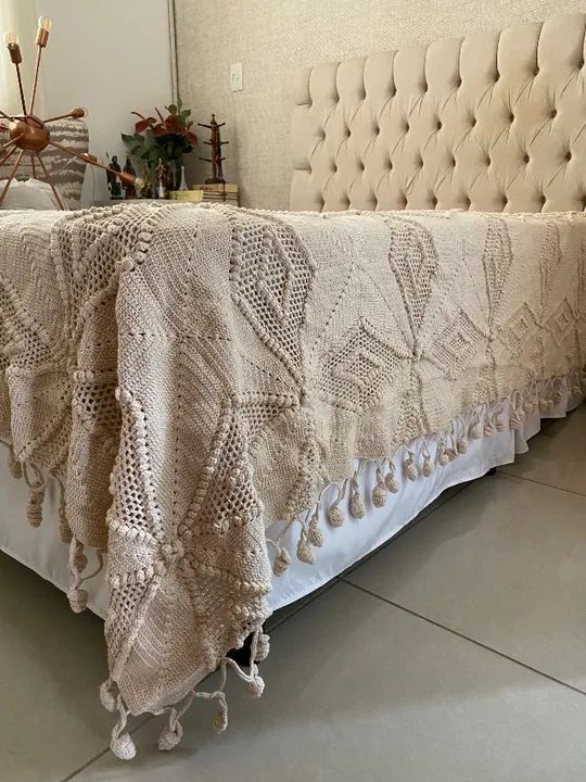 Colcha de crochê 