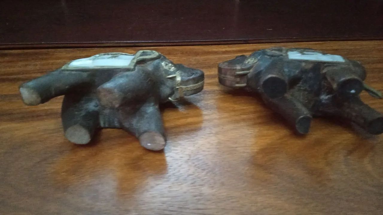 Par de esculturas de elefantes  antigos - Foto 4