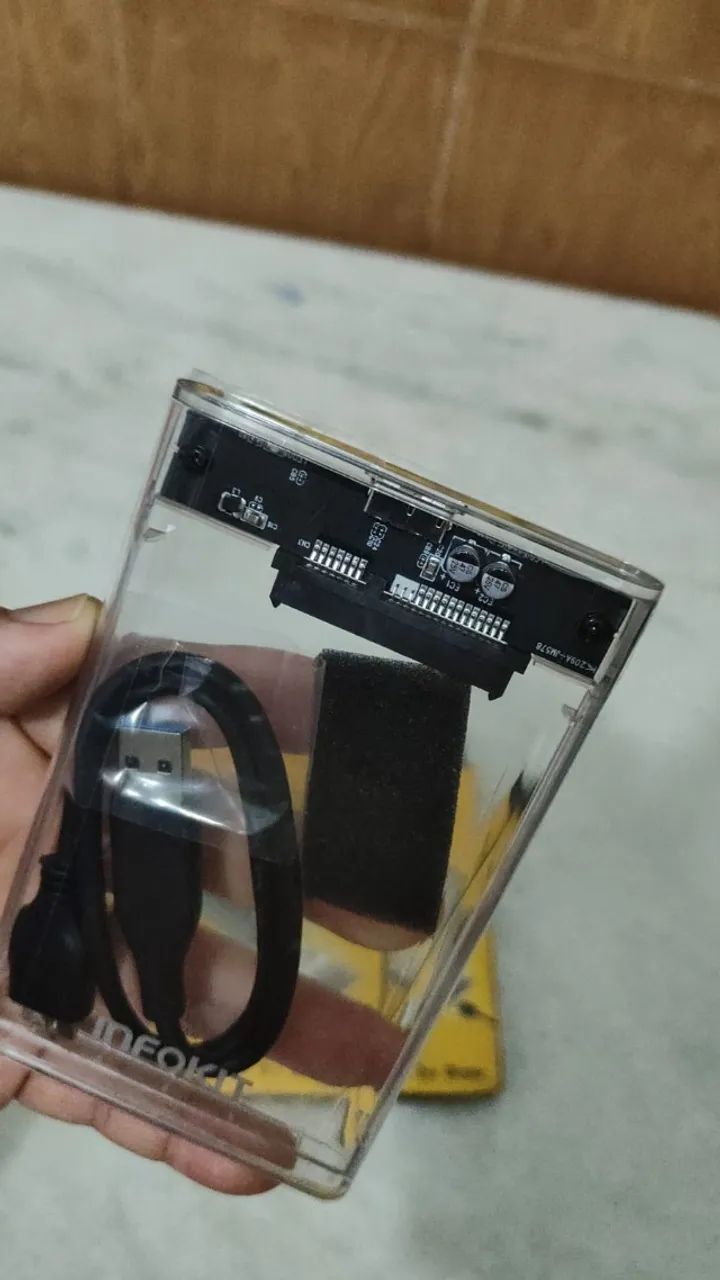 Case para HD ssd Sata 2,5 Externo USB 3.0 Transparente  - Foto 3