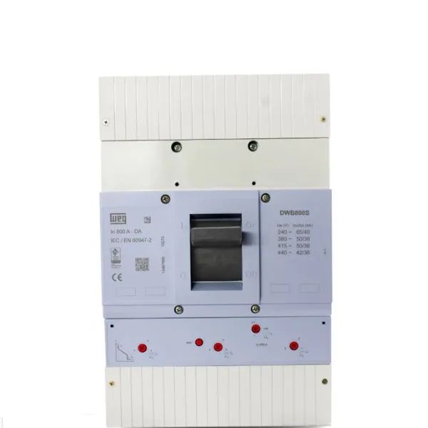 Disjuntor Caixa Moldada Tripolar Termomagnético Ajustável 440V 800A 50KA DWB800S8003DA WEG