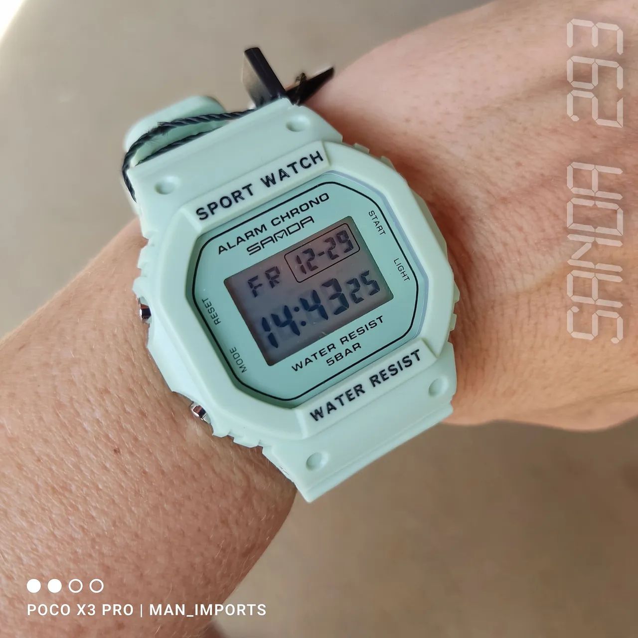 SANDA 293 - Relógio Digital Led, À Prova D'água, Multifunções.  - Foto 2