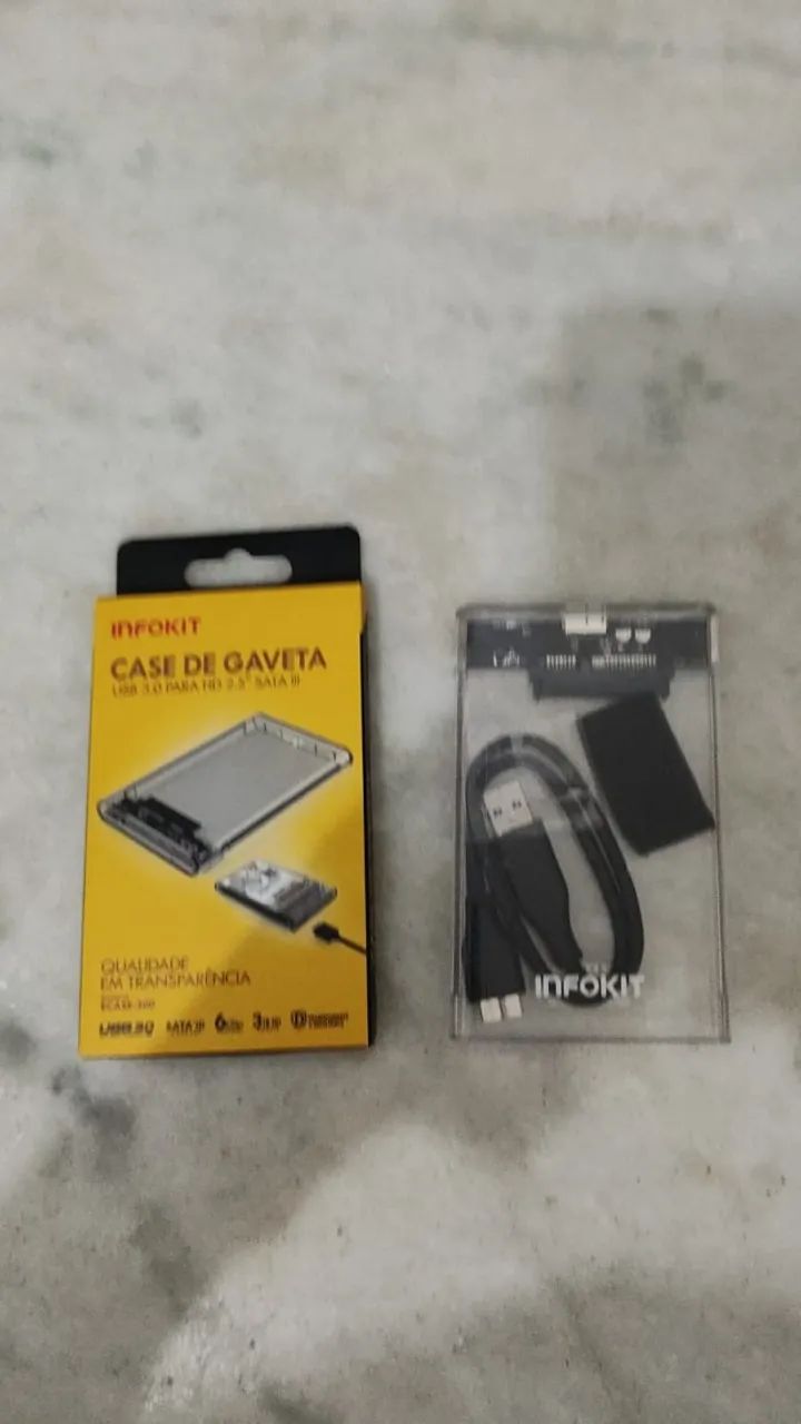 Case para HD ssd Sata 2,5 Externo USB 3.0 Transparente  - Foto 4