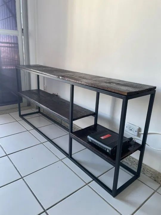 Estante de Ferro e Madeira com 2 Prateleiras - Foto 3