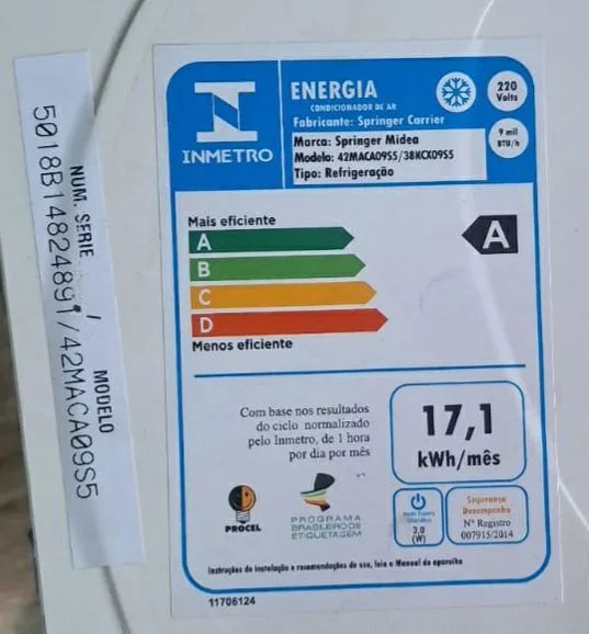 Springer Midea 9000btu 220v - Foto 5