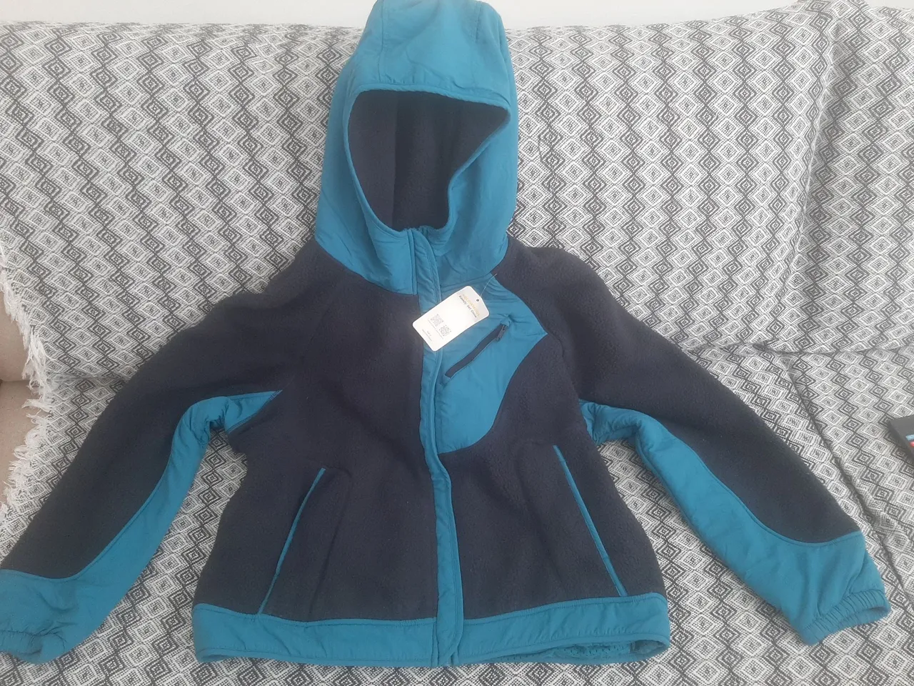 Jaqueta de Fleece unissex - Azul Bicolor