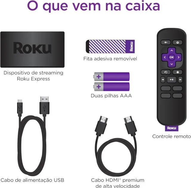 Roku Express | Dispositivo de streaming para TV HD/Full HD compatível com Alexa, Siri e Go