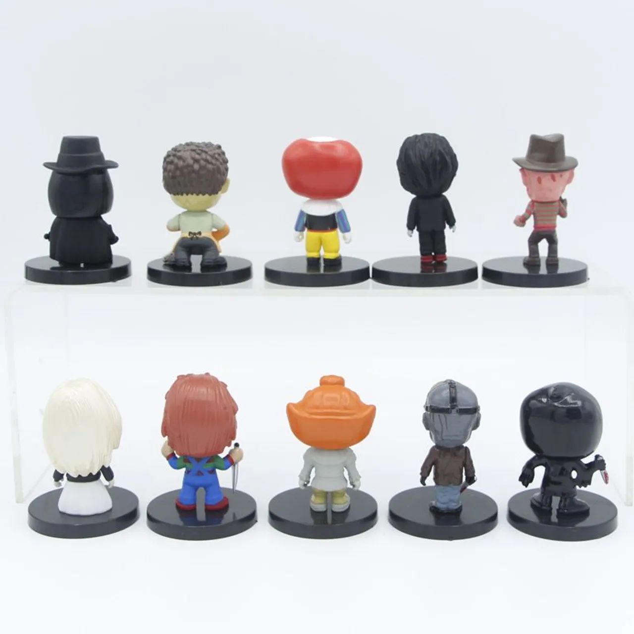 Bonecos de Terror Halloween Coleção Freddy IT Chucky Jason Kit 10pcs - Foto 5
