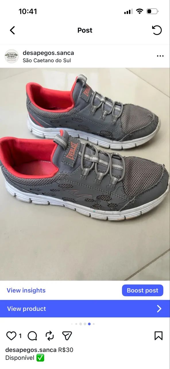 Tenis everlast tamanho 37 rosa e cinza - Foto 2