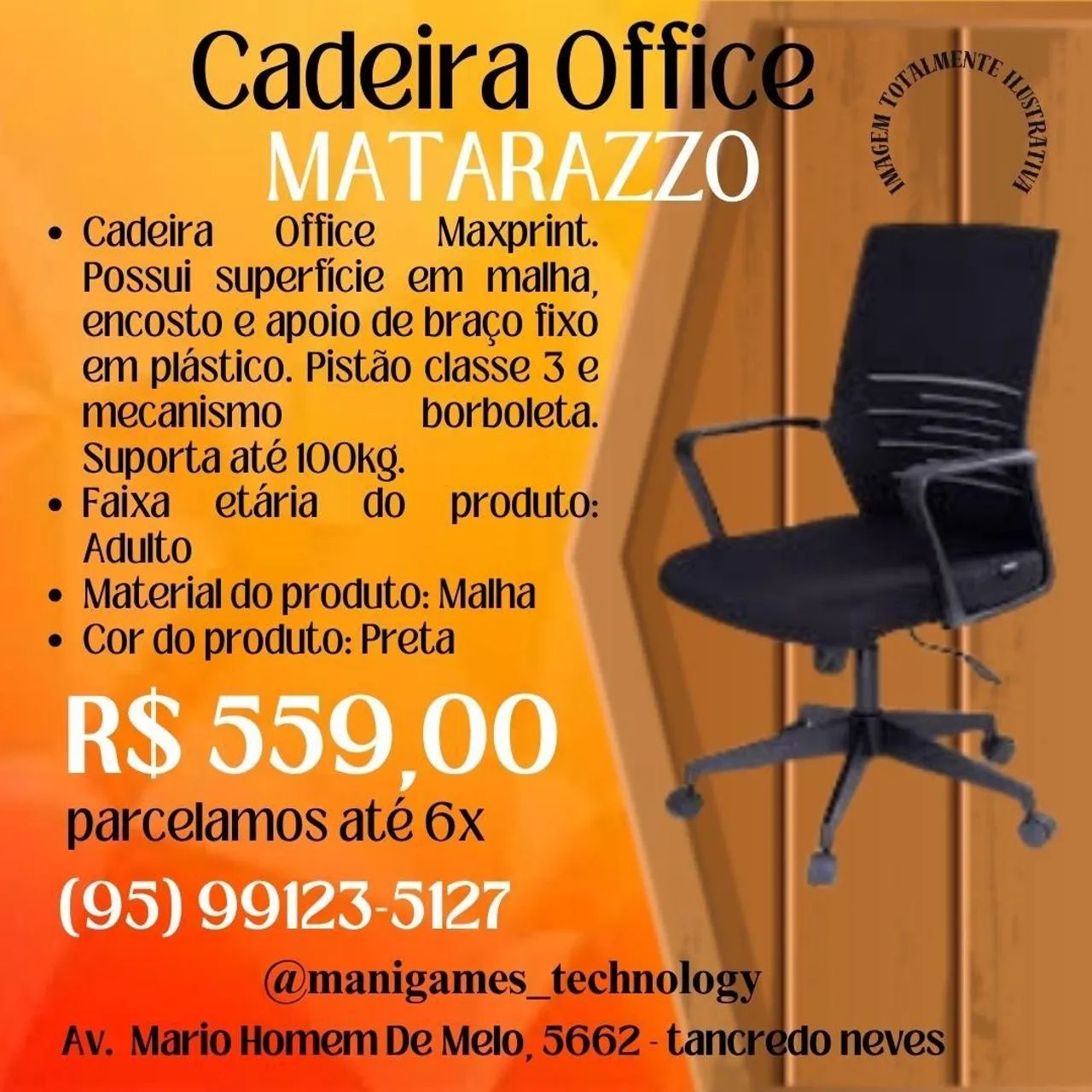 Cadeira Office Matarazzo - Preta