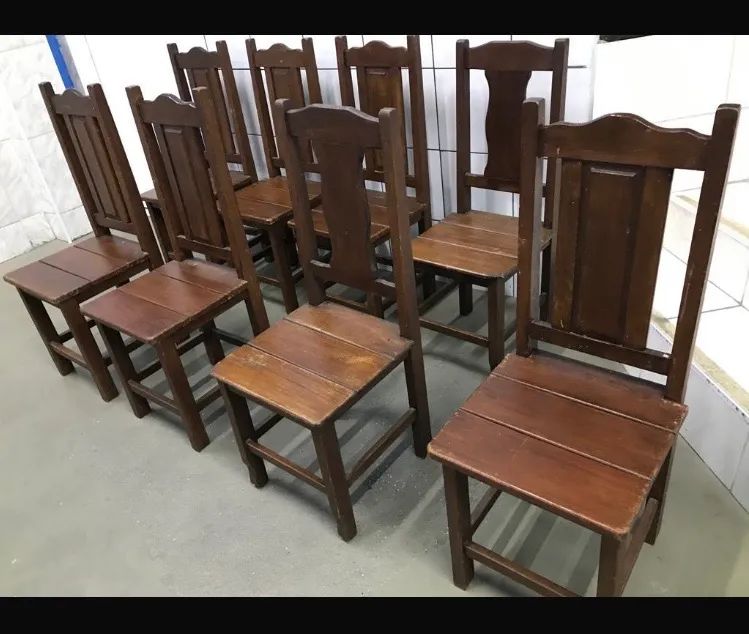 Mesa maciça de Jantar com 8 Cadeiras em Madeira - Foto 4