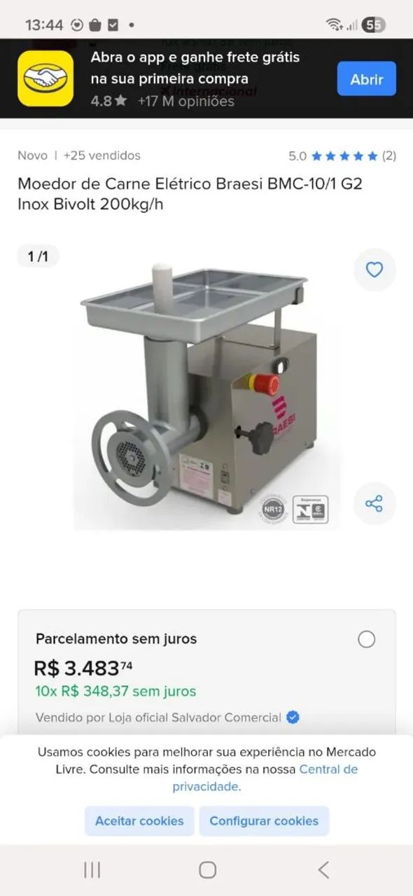 Moedor de carne - Marca: Braesi