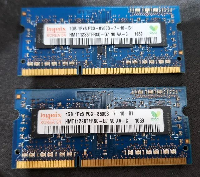 Memoria Ram DDR3 Kit com dois pentes de 1GB