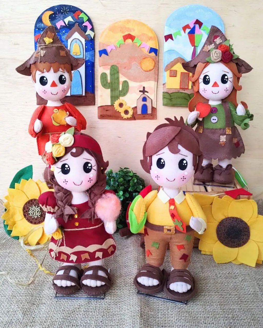 Decoração Festa Junina kit Bonecos em feltro