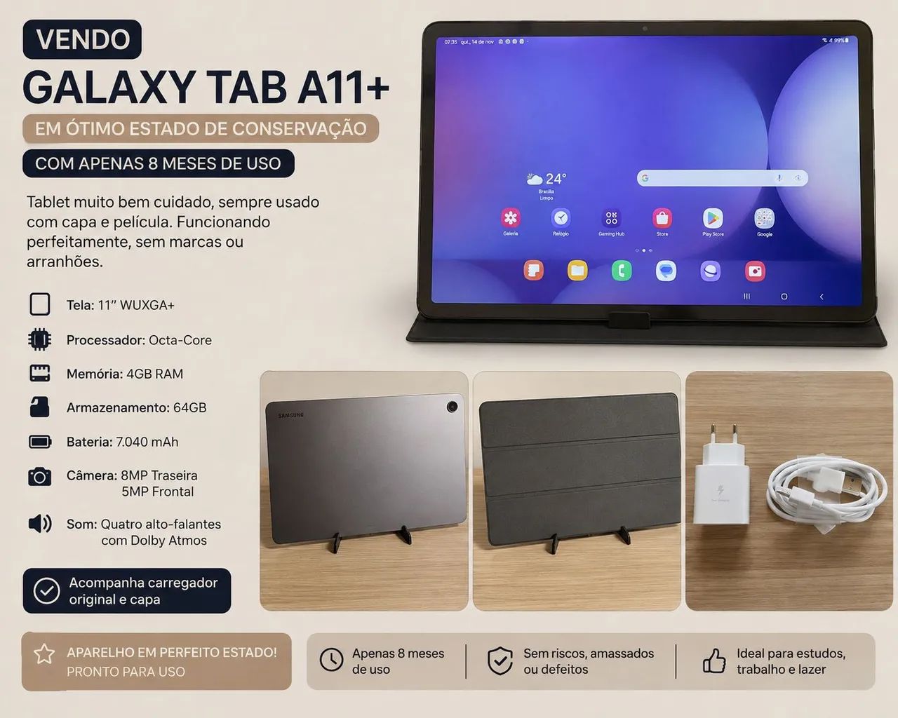 Tablet Galaxy Tab A11+ seminovo