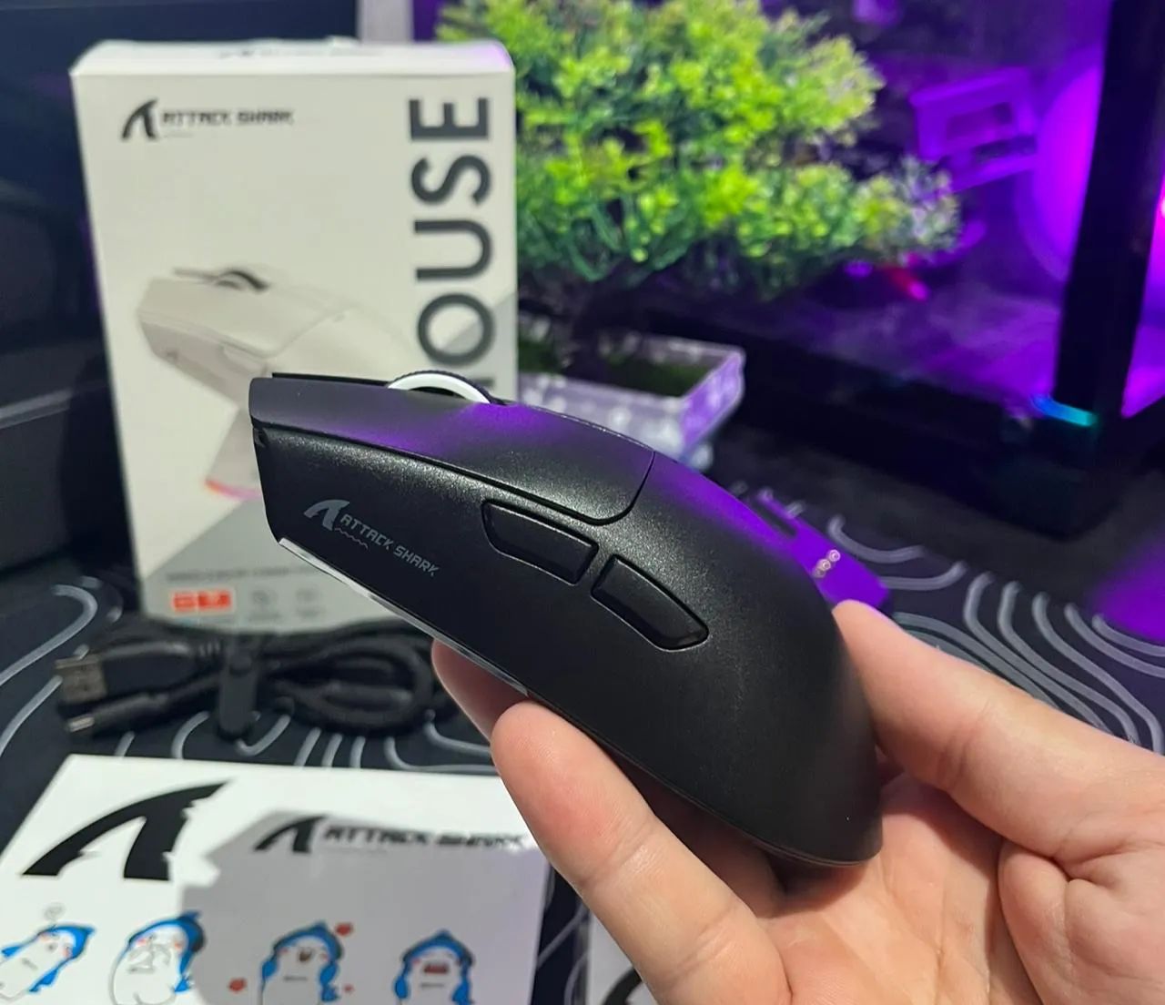 MOUSE GAMER ATTACK SHARK X11 - PRETO - Foto 4