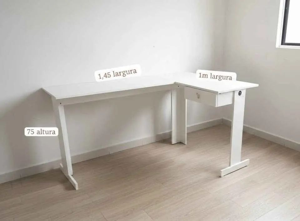?MESA EM L COM GAVETA - Foto 2