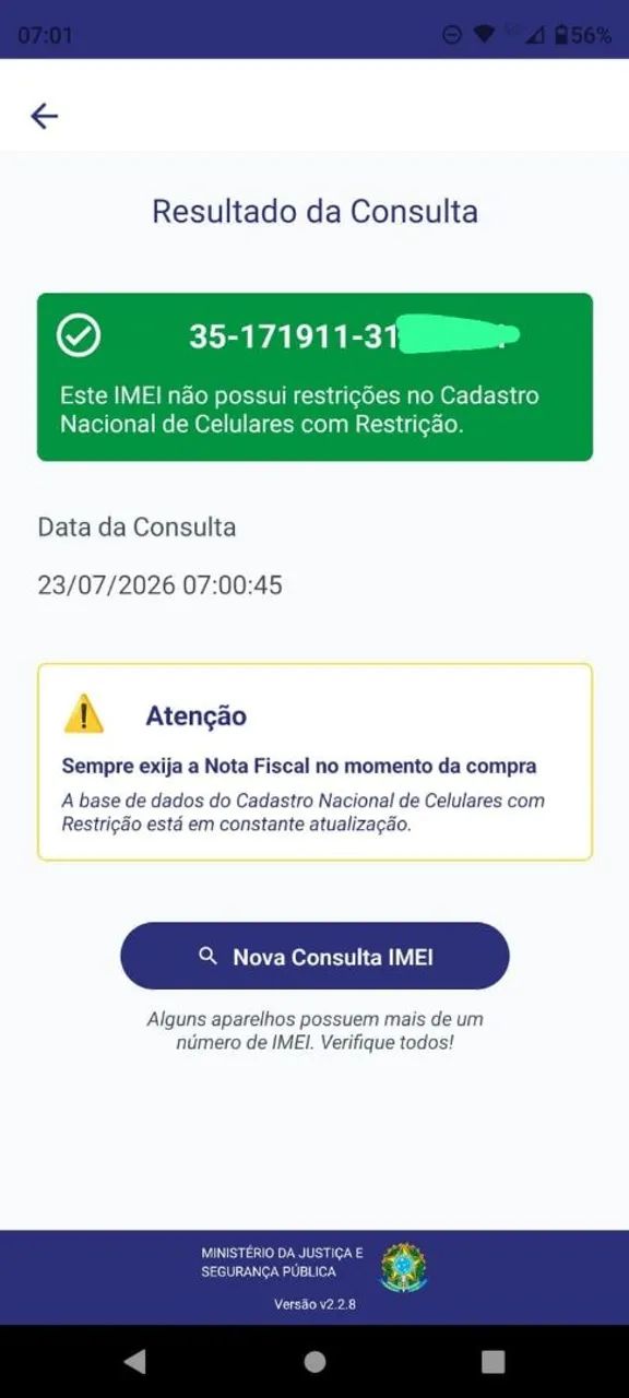 Verificação de Restrições de Celular 