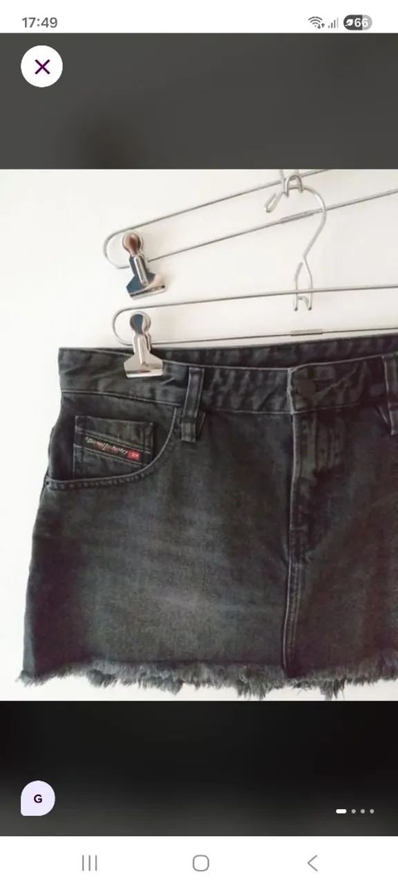 Saia Jeans Diesel Preta Estonada G  - Foto 3