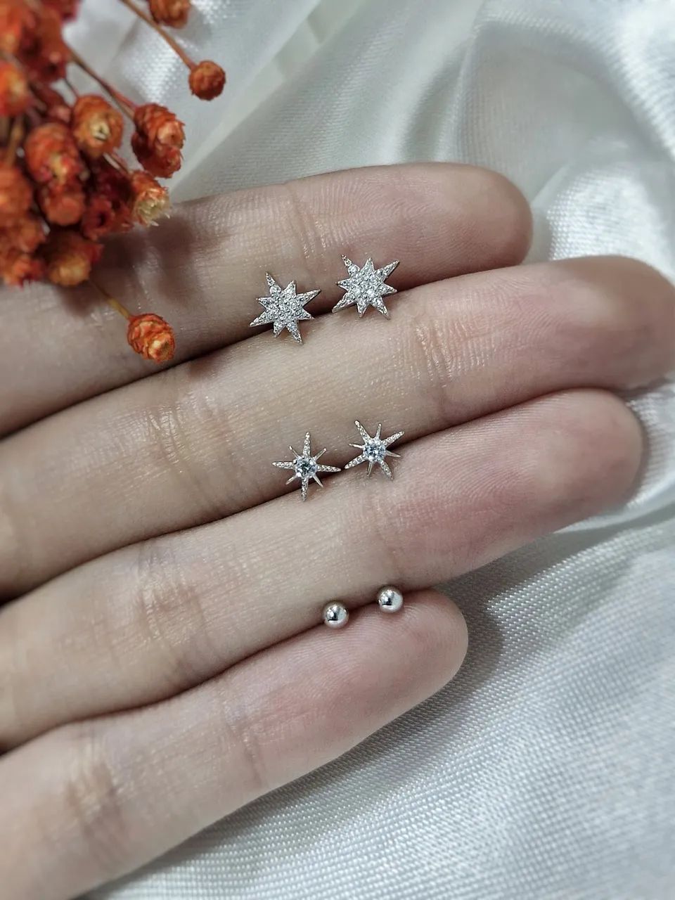 Conjunto brinco estrela 