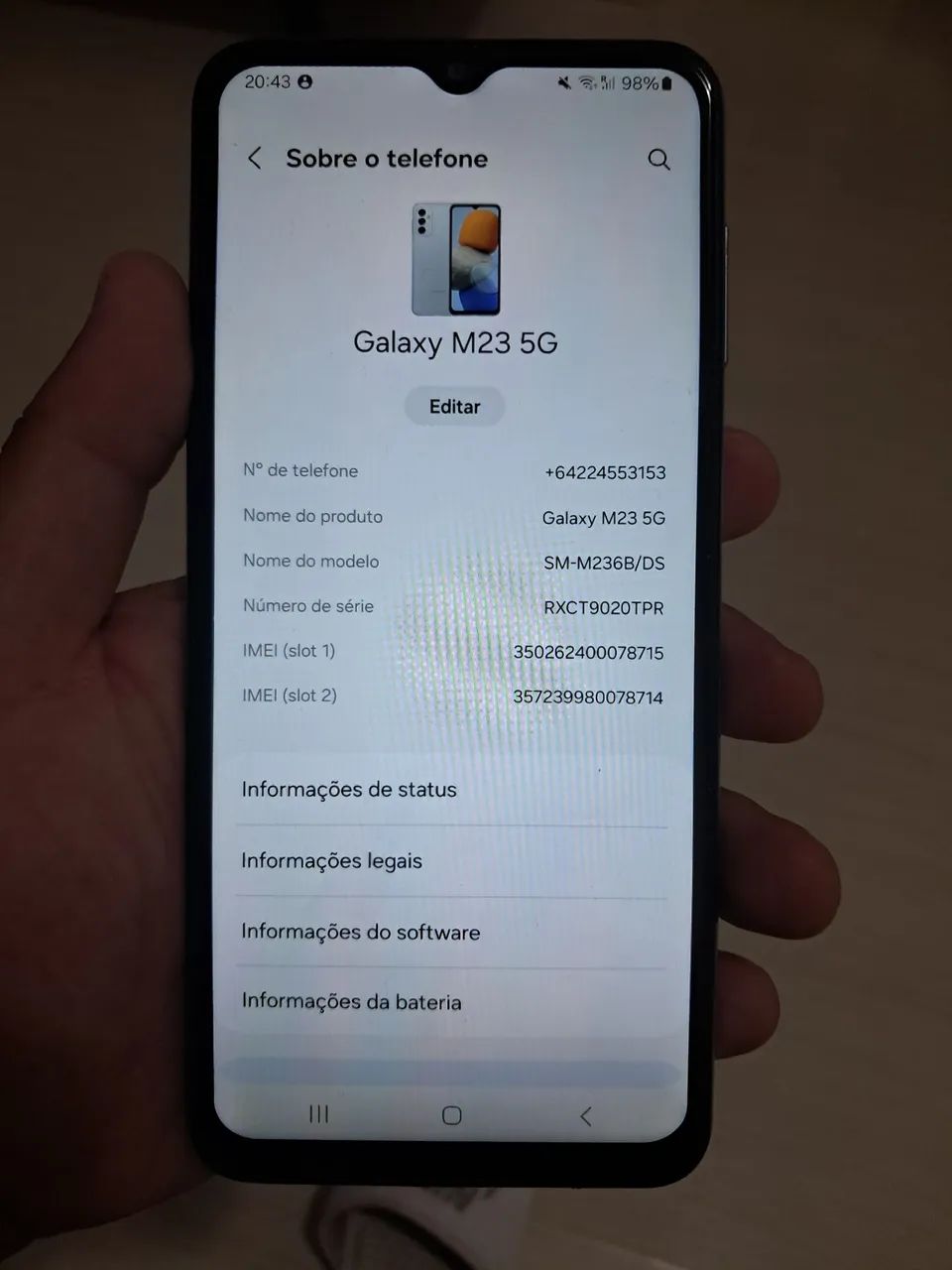 Samsung M23 R$480 pra ir RAPIDO