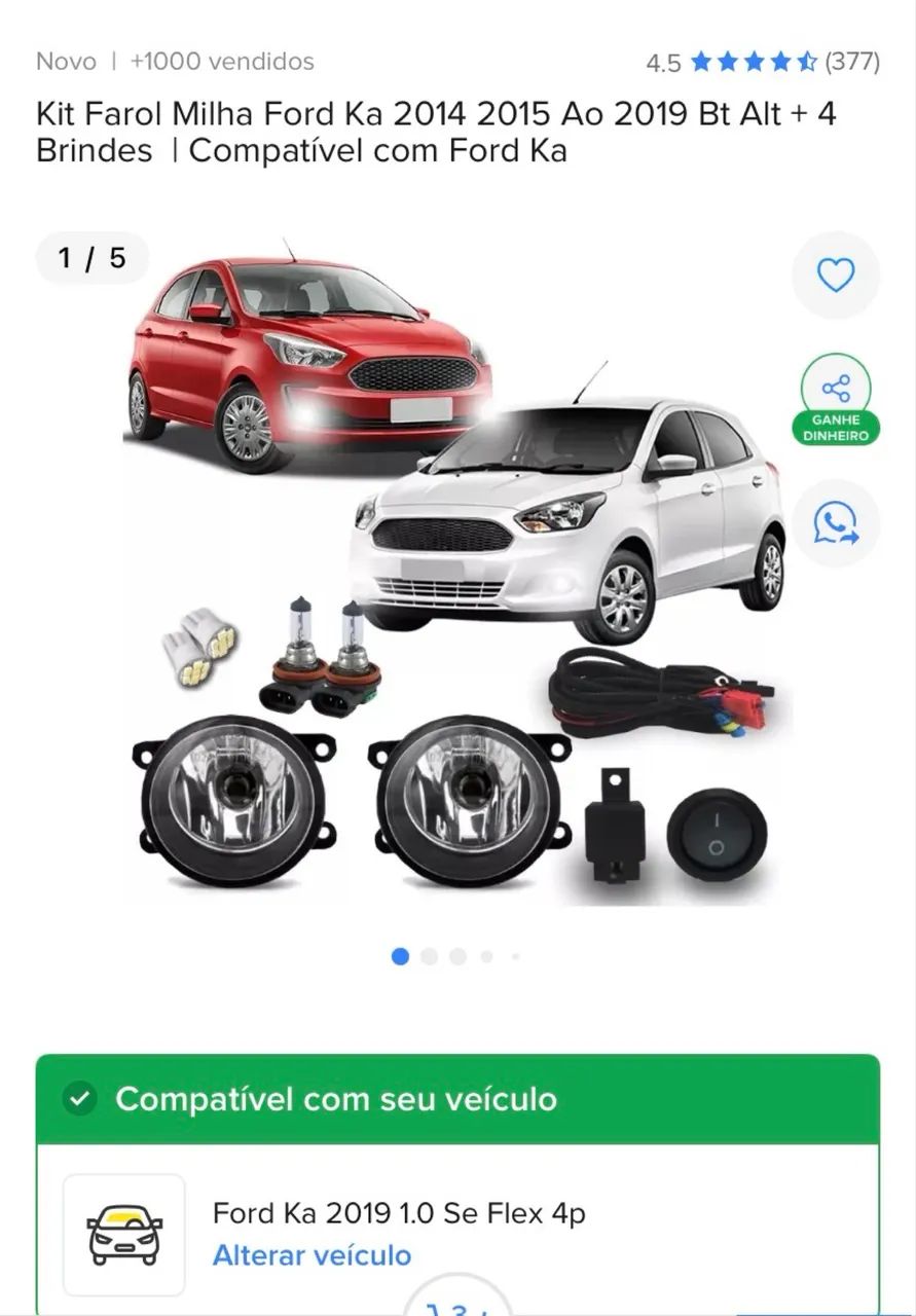 Farol de milha Ford Ka 2019 - Foto 2
