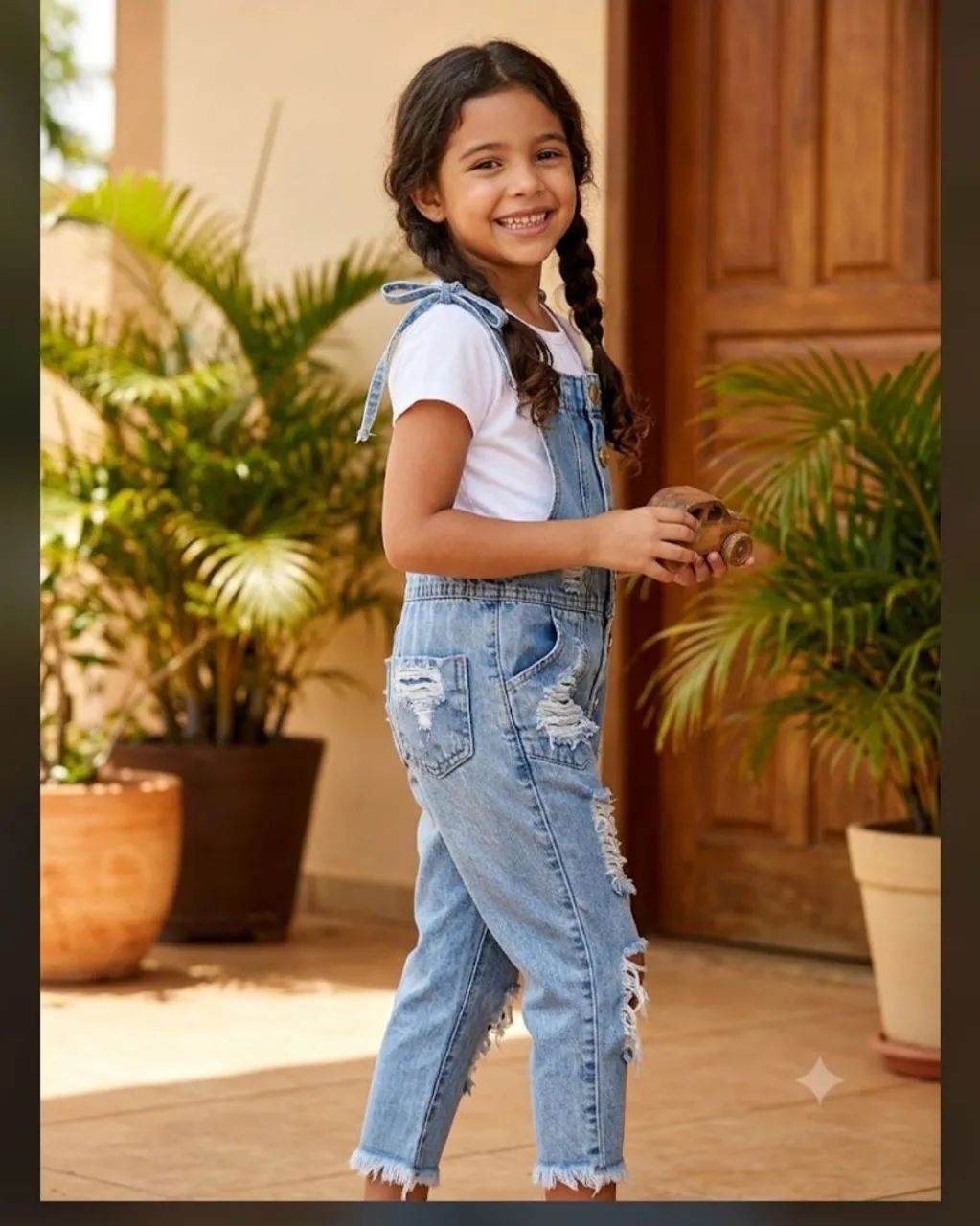 Macacão jeans infantil T07  - Foto 2