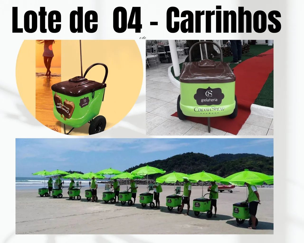 Carrinho de Sorvete - Lote com 4 Carrinhos