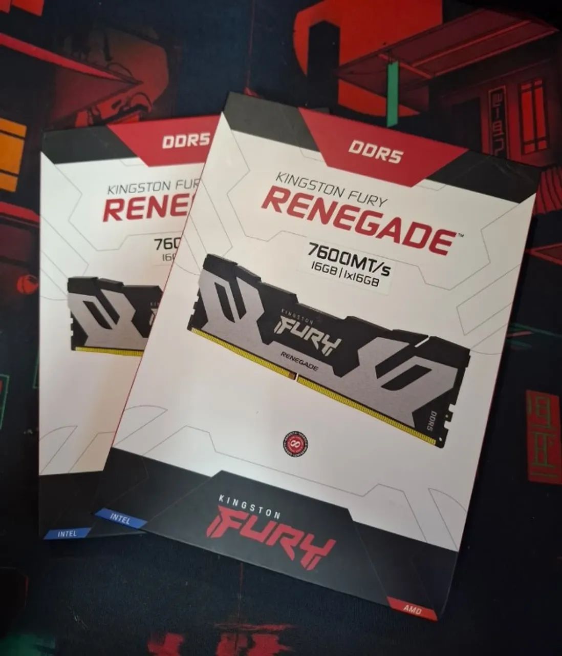 Kit Memória RAM 32GB (2x16GB) DDR5 7600MHz CL38 Kingston Fury Renegade Silver - LACRADO