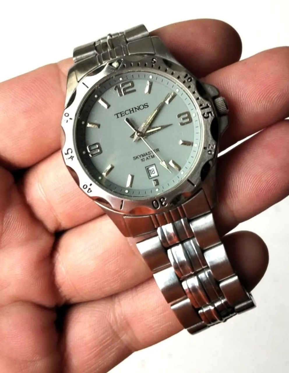 Relógio de Pulso Technos (Linha Skymaster) - Caixa e Pulseira de Aço - Usado