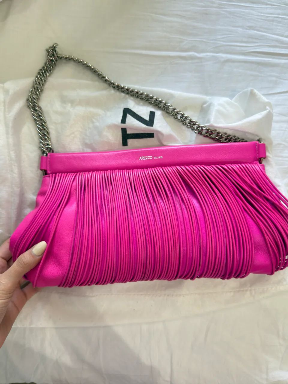 Bolsa Arezzo couro rosa - Foto 5