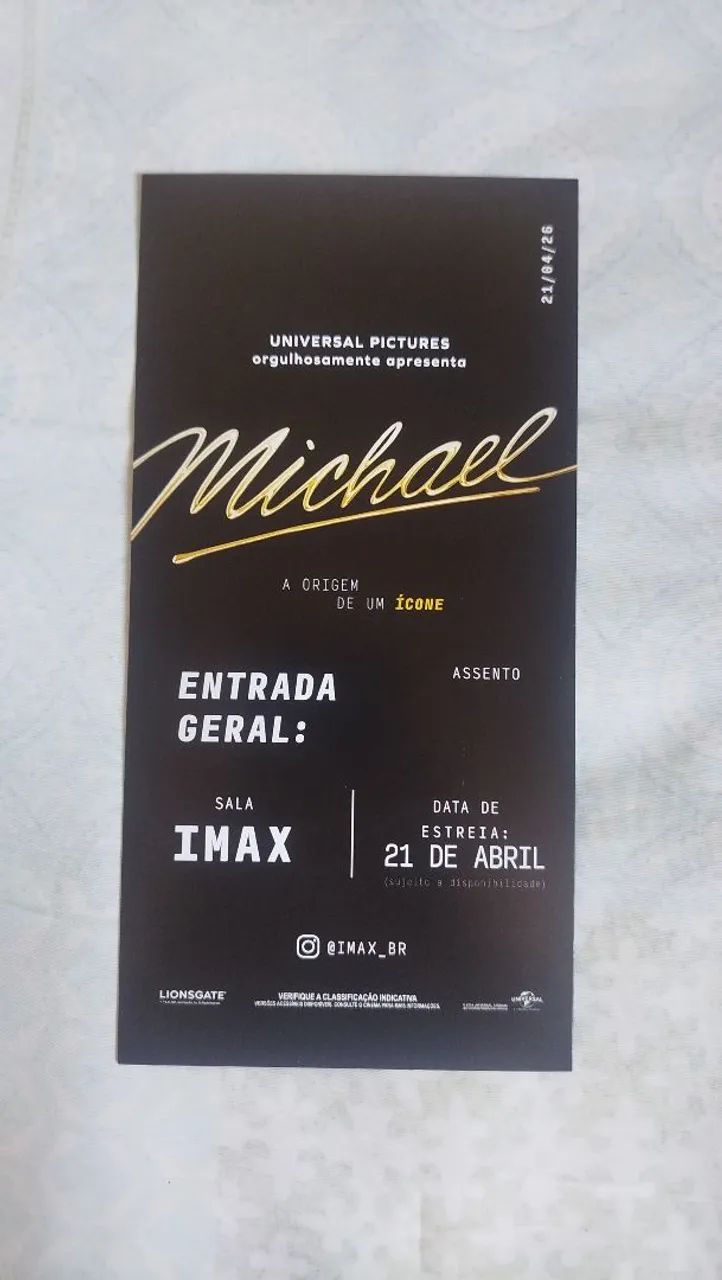 Ticket colecionável - Michael - Foto 2