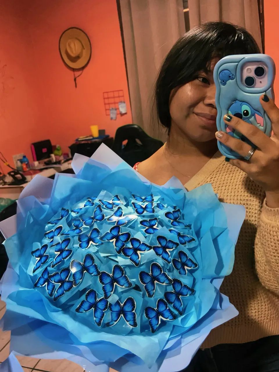 Buque de borboleta azul G