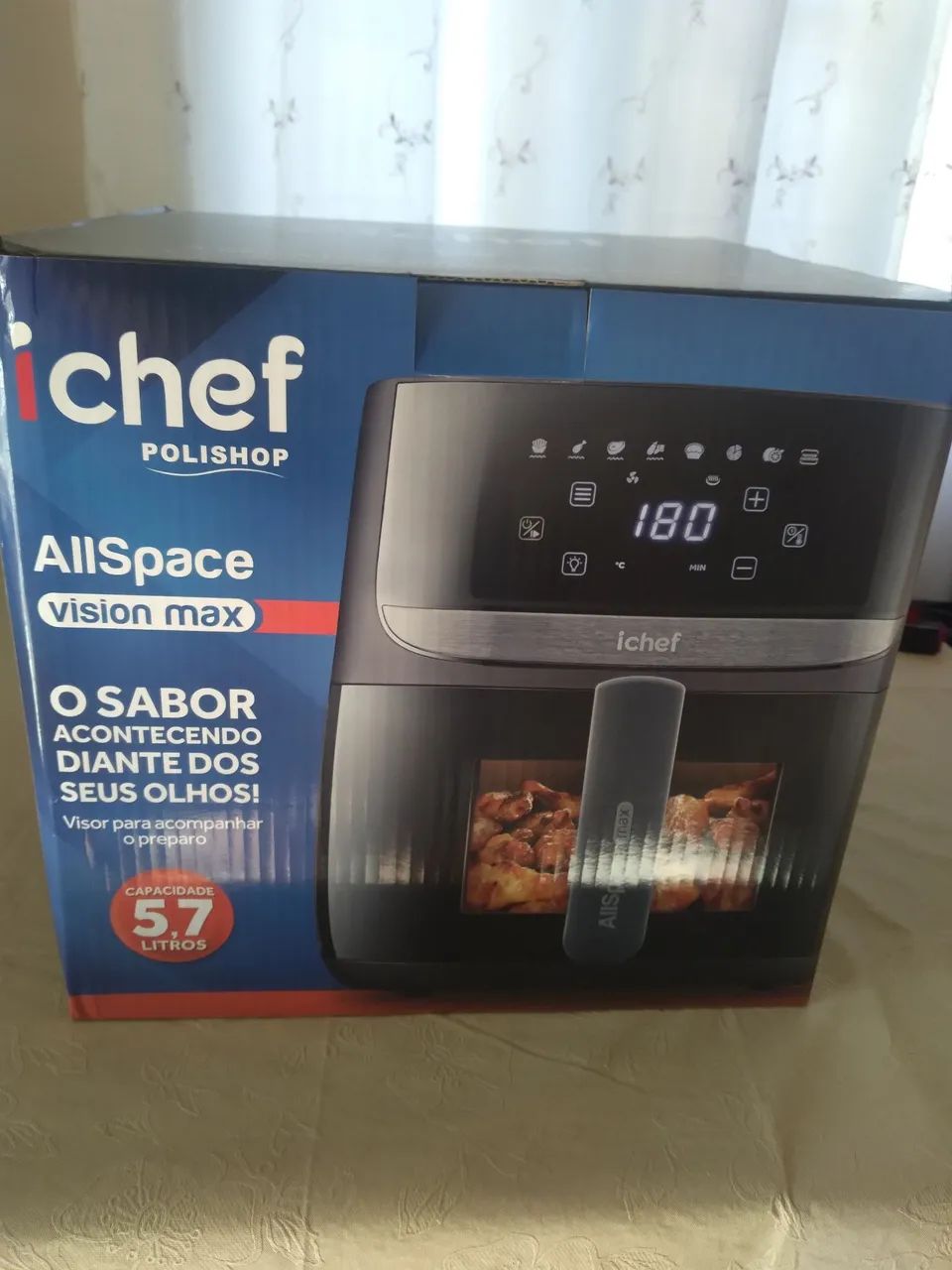 Airfryer Ichef Polishop AllSpace Vision Max 5,7L - Nova na caixa