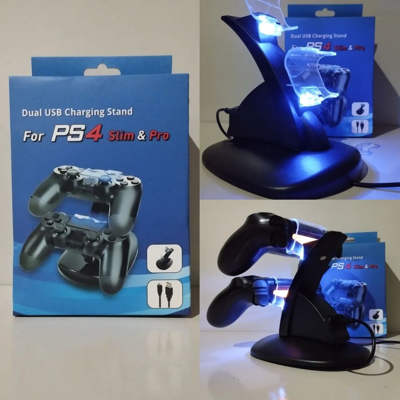 Base Carregadora com LED para 2 Controles PS4