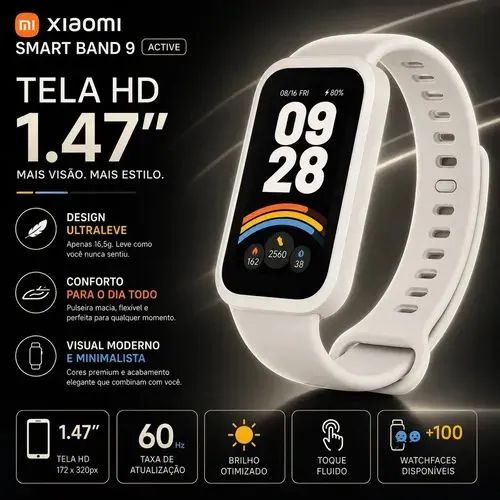 Smartwatch Xiaomi Smart Band 9 Active Branco  - Foto 3