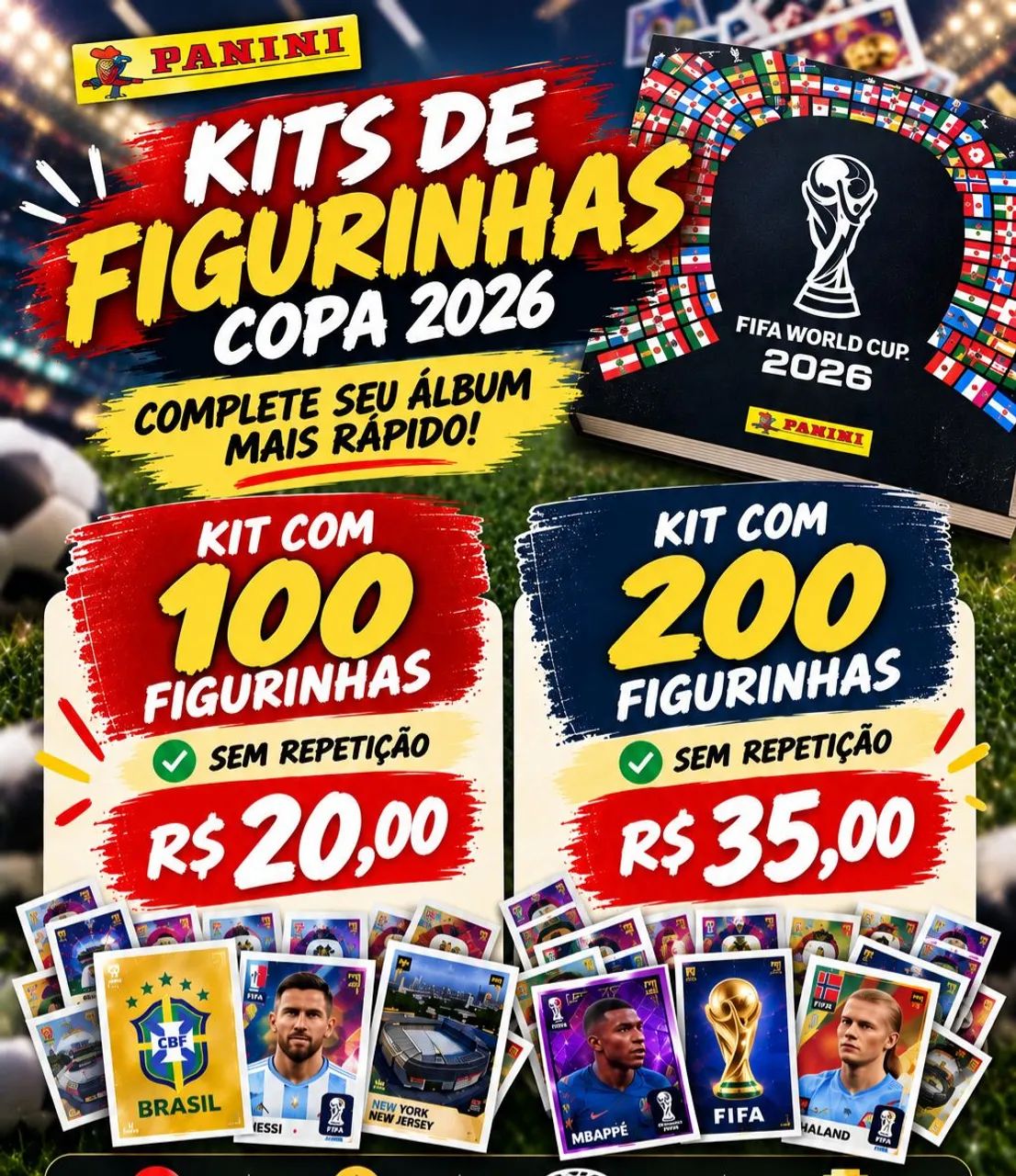 Kit de figurinhas Sem repetição original panini