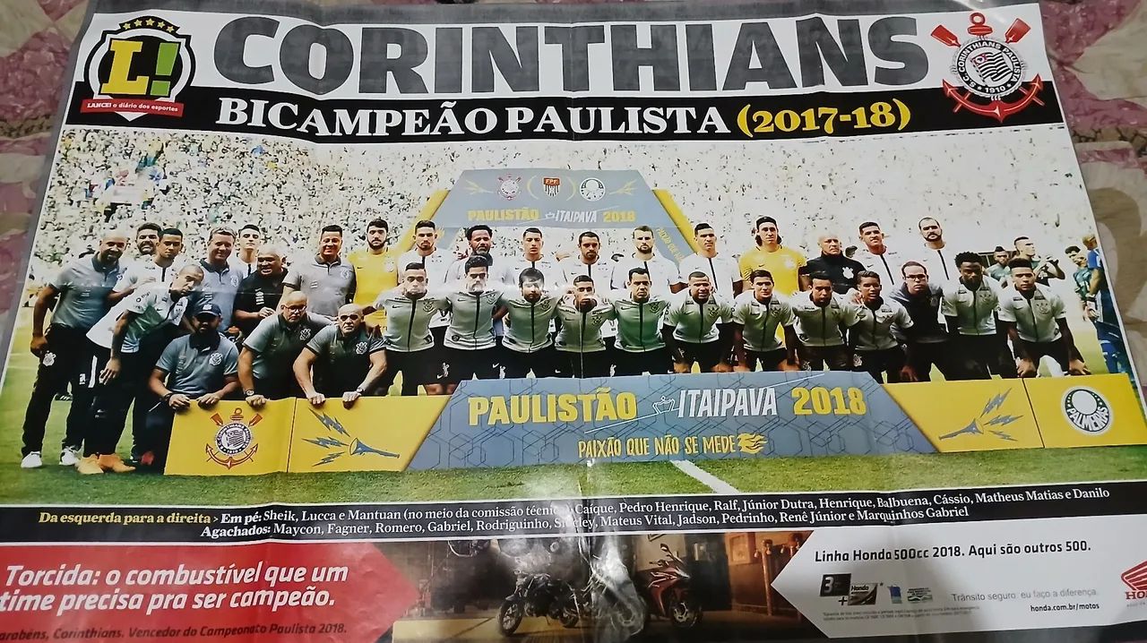 Corinthians - Pôster Corinthians Bicampeão Paulista (2017-2018) - Foto 3