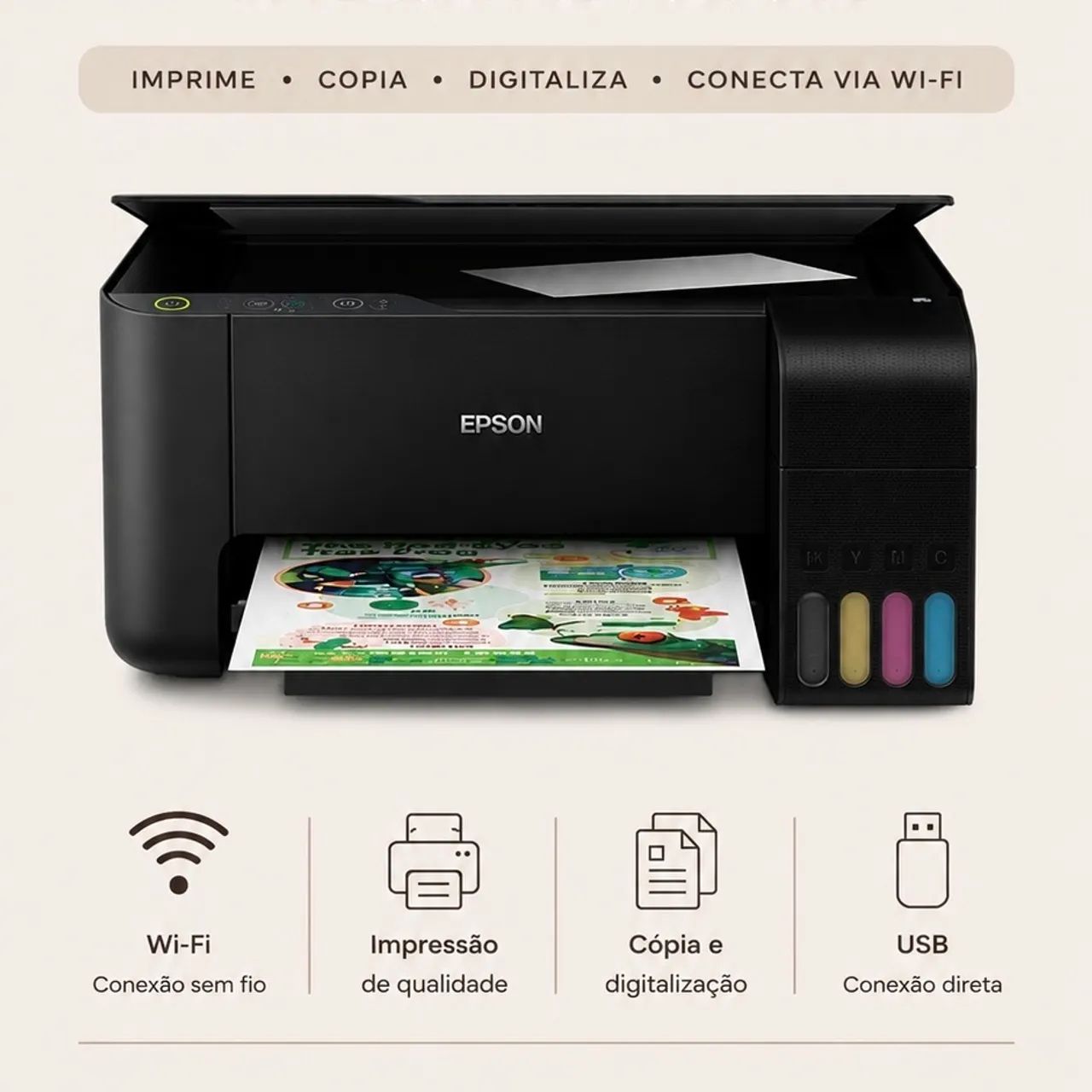 Impressora Epson EcoTank Multifuncional L3250