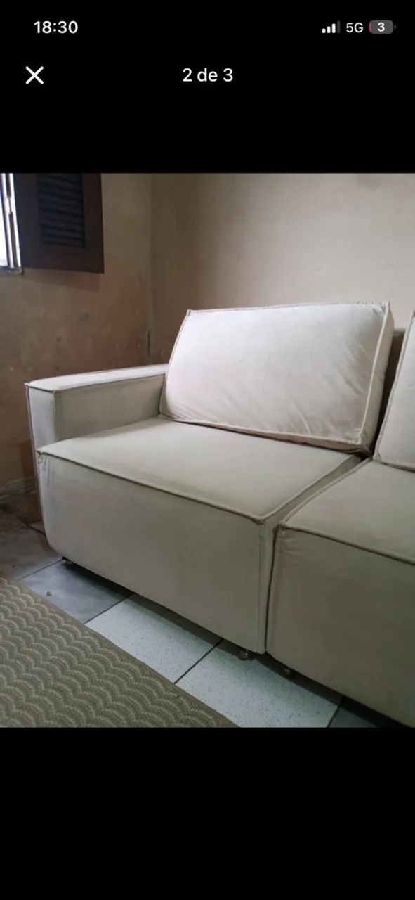 Sofá 2 lugares bege /cama - Foto 2