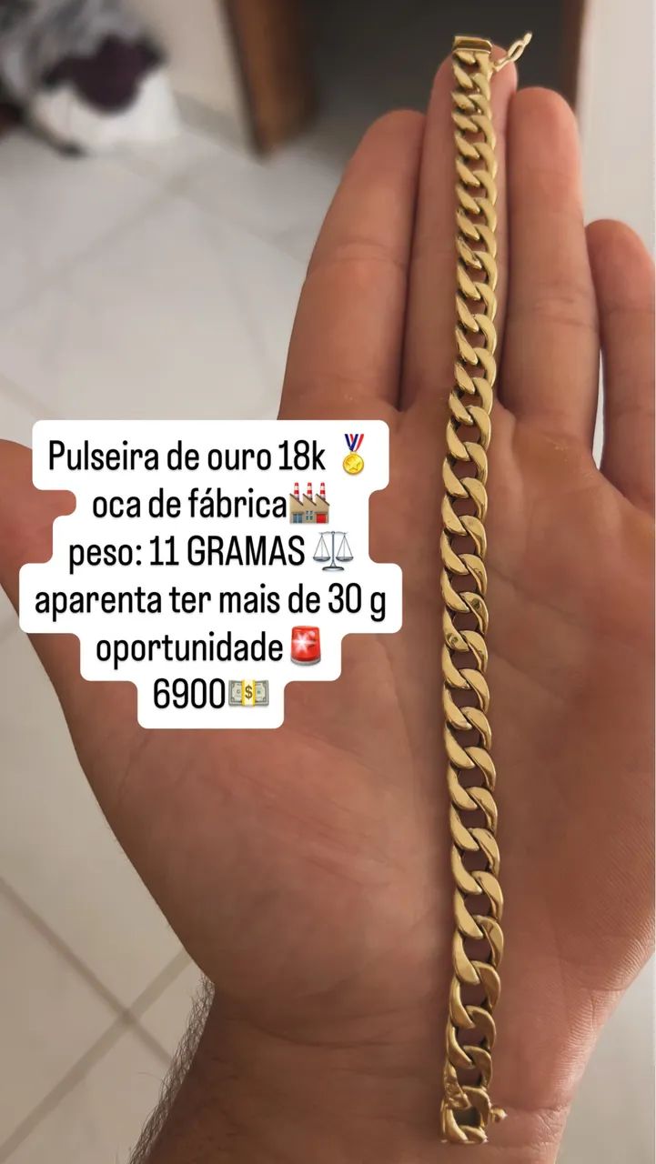 Pulseira de ouro 18k oca de fábrica 