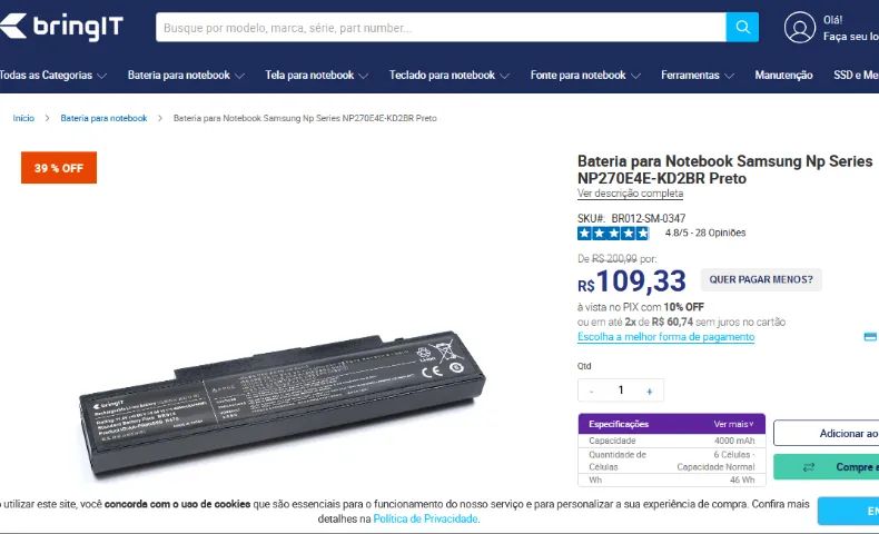 Notebook Samsung 4 GB Ram 128 GB SSD Win10+Pacote Office - Foto 4