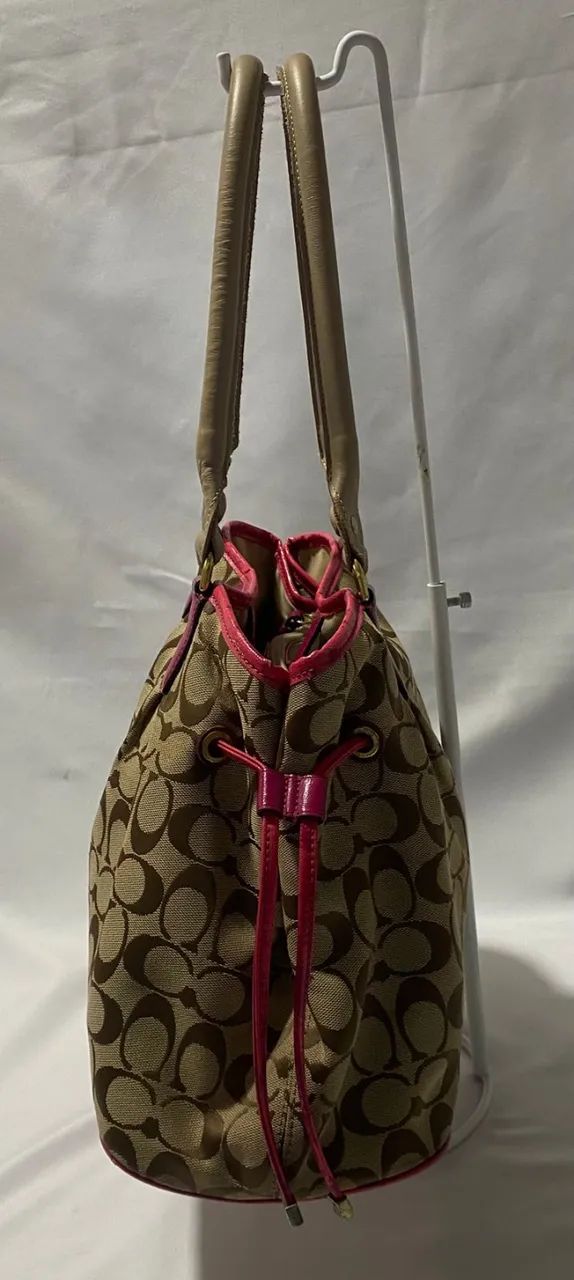 bolsa coach signature stripe drawstring carryall - original - Foto 4